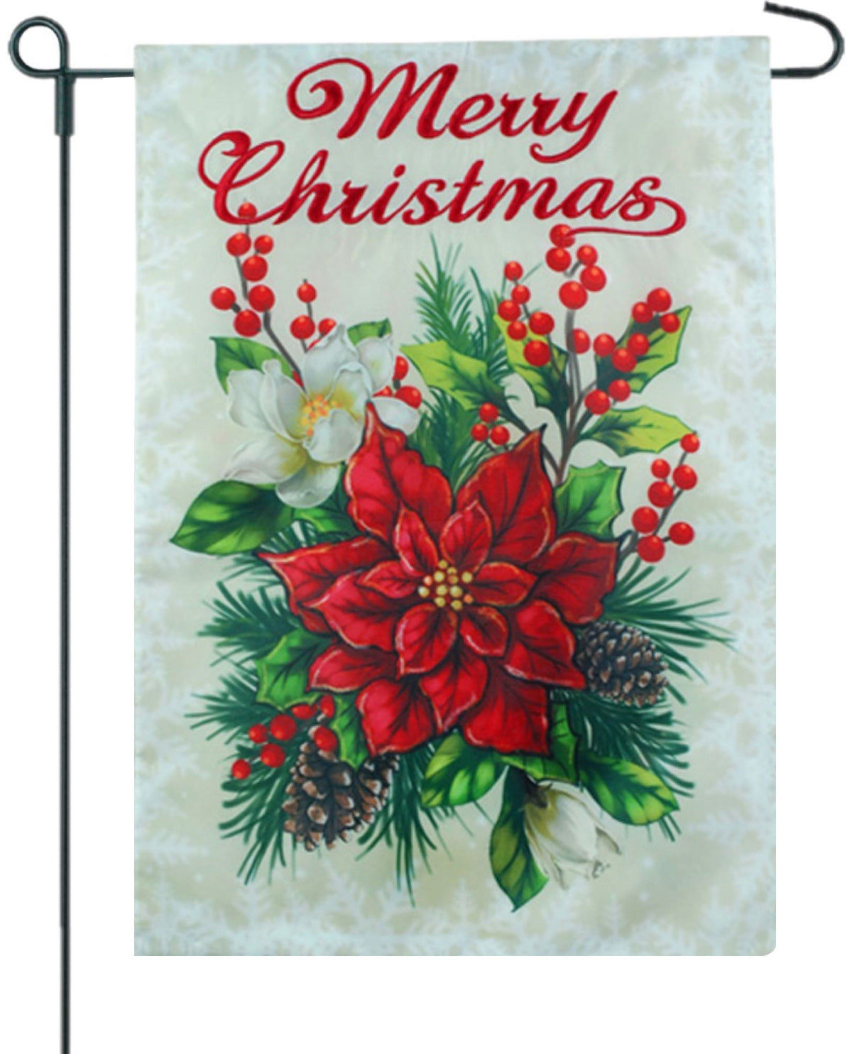 Christmas Poinsettia Garden Flag