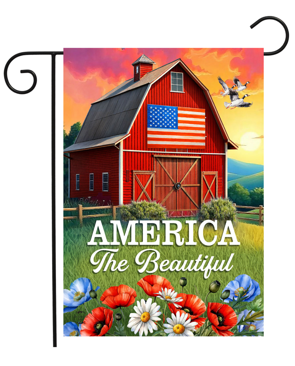 America The Beautiful Barn Garden Flag