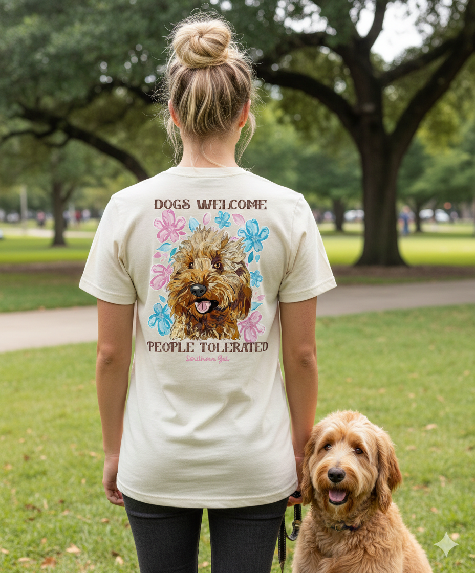 Southern Gal Missy Dogs Welcome Short Sleeve Screen Tee