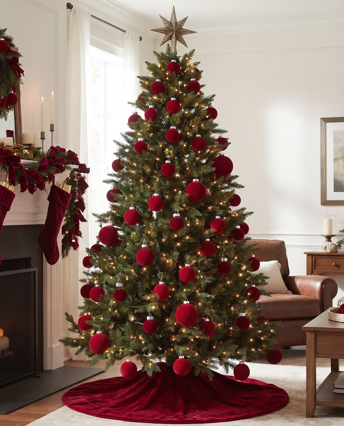 Flocked Ball Glass Ornament