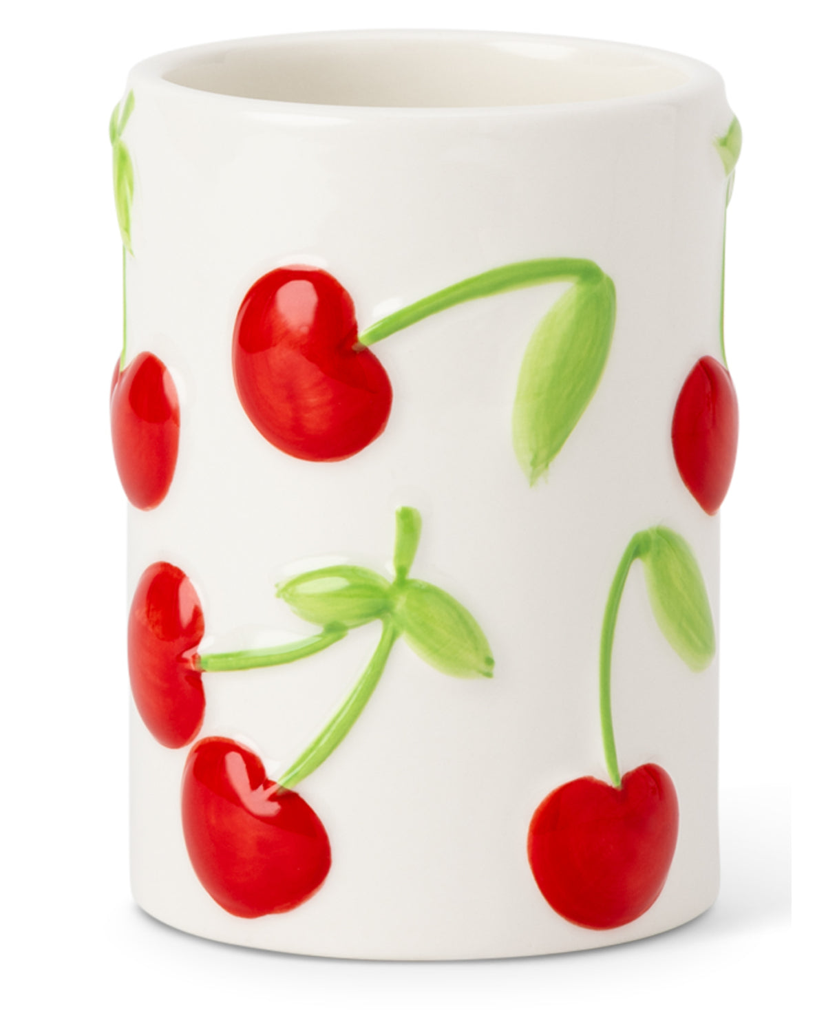Ceramic Cherry Brush Holder
