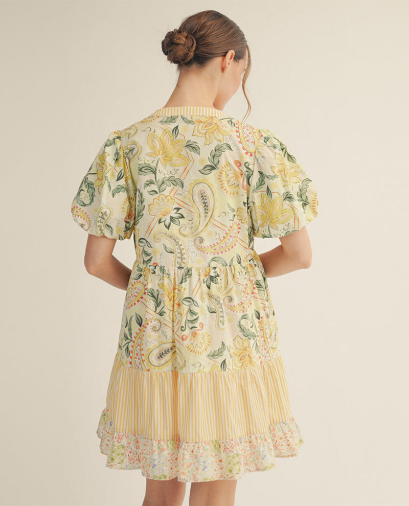 Jodifl Mixed Print Dress Yellow