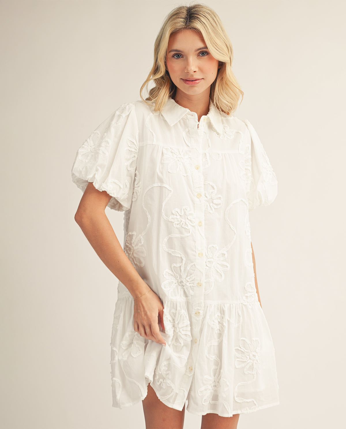 Jodifl Eyelet Shirt Dress White