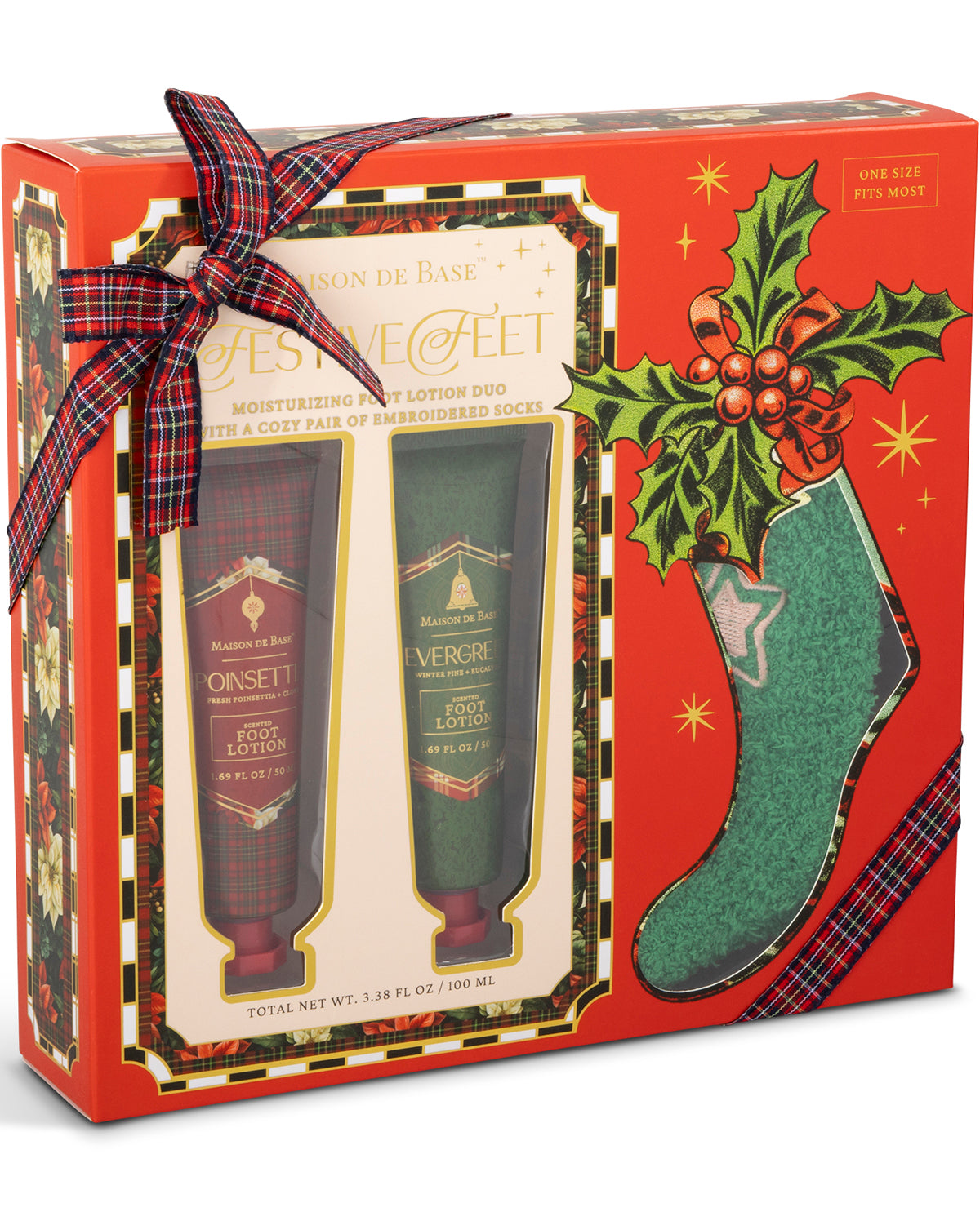 Fragrance Foot Lotion & Embroidered Cozy Socks Holiday Set