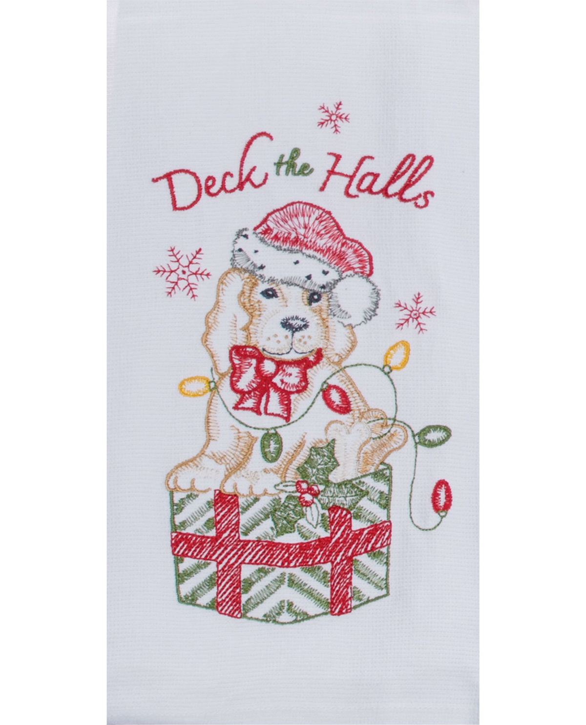 Bow Wowie Christmas Embroidery Dual-Purpose Kitchen Towel