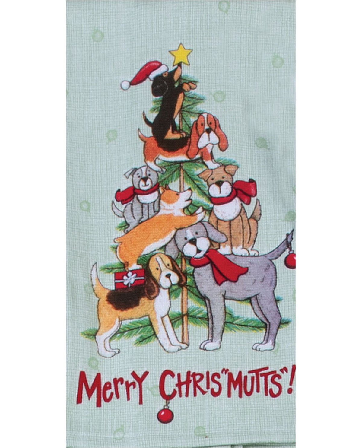 Merry Christmas Mutts Decorative Dual-Purpose Terry Cotton Towel