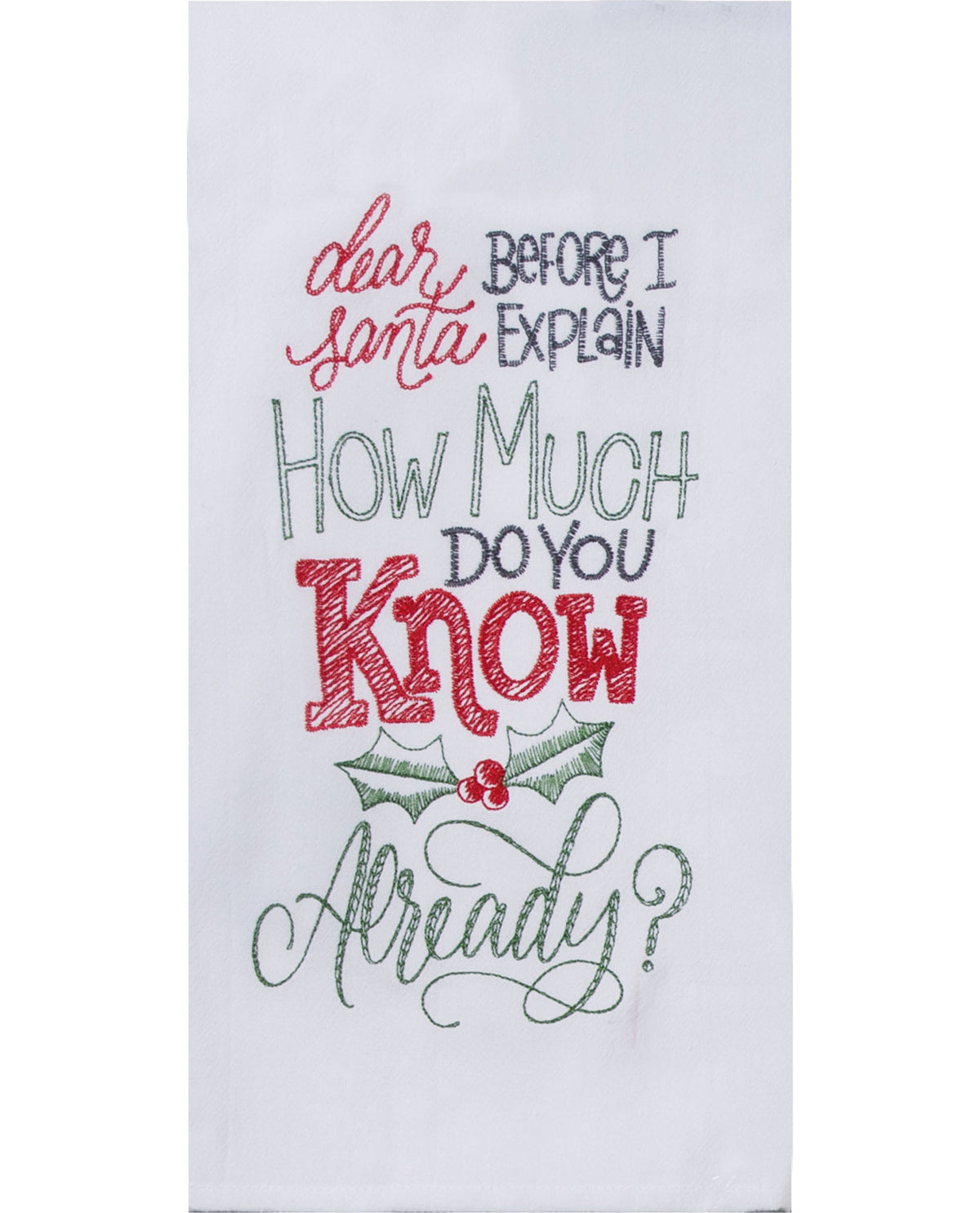 Dear Santa Embroidery Sack Towel