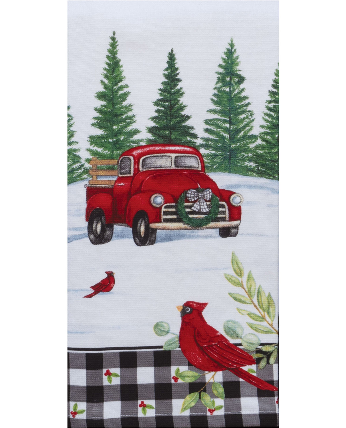 Winter Cardinal Truck Dual-Purpose Terry Cotton Towel