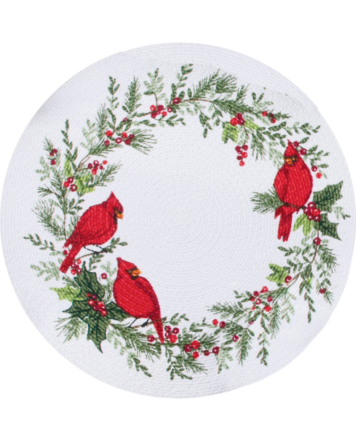 Winter Cardinal Braided Placemat