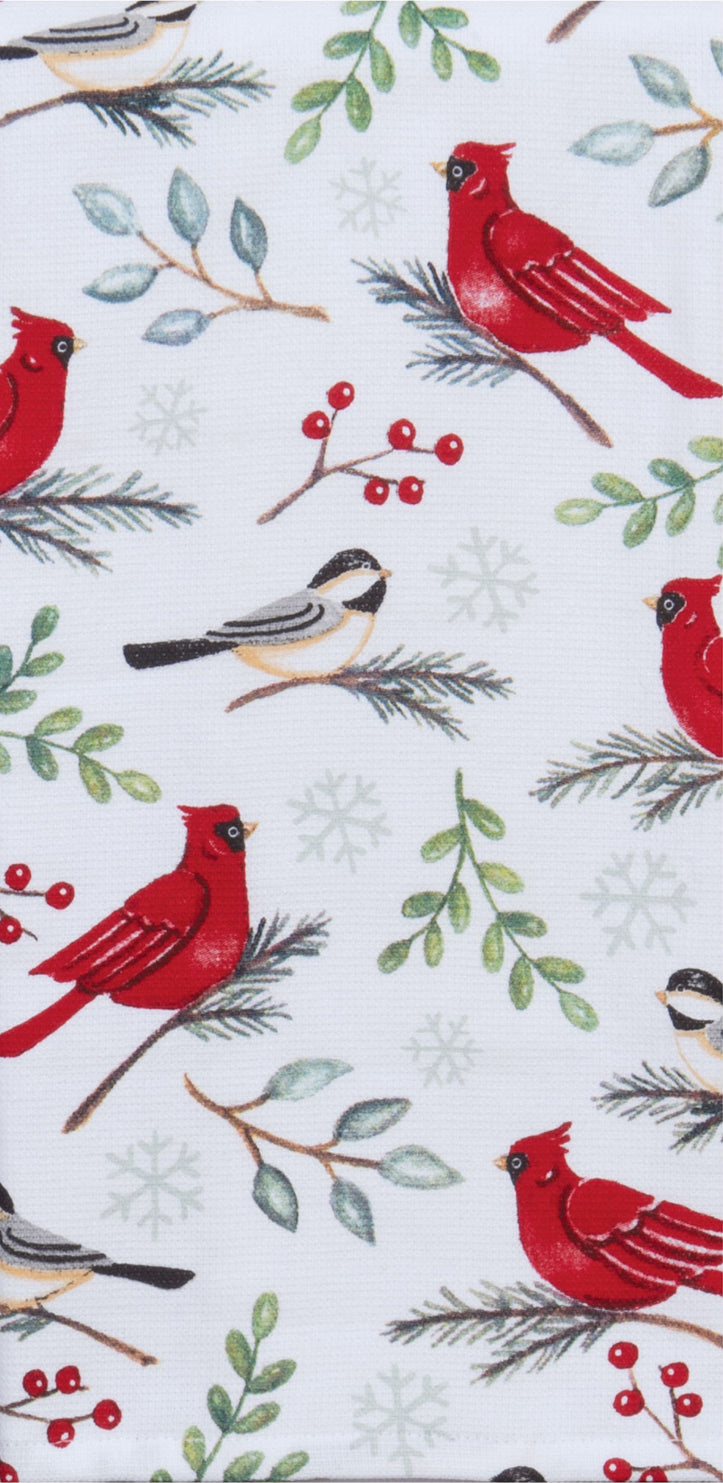 Winter Cardinal Toss Dual-Purpose Terry Cotton Towel