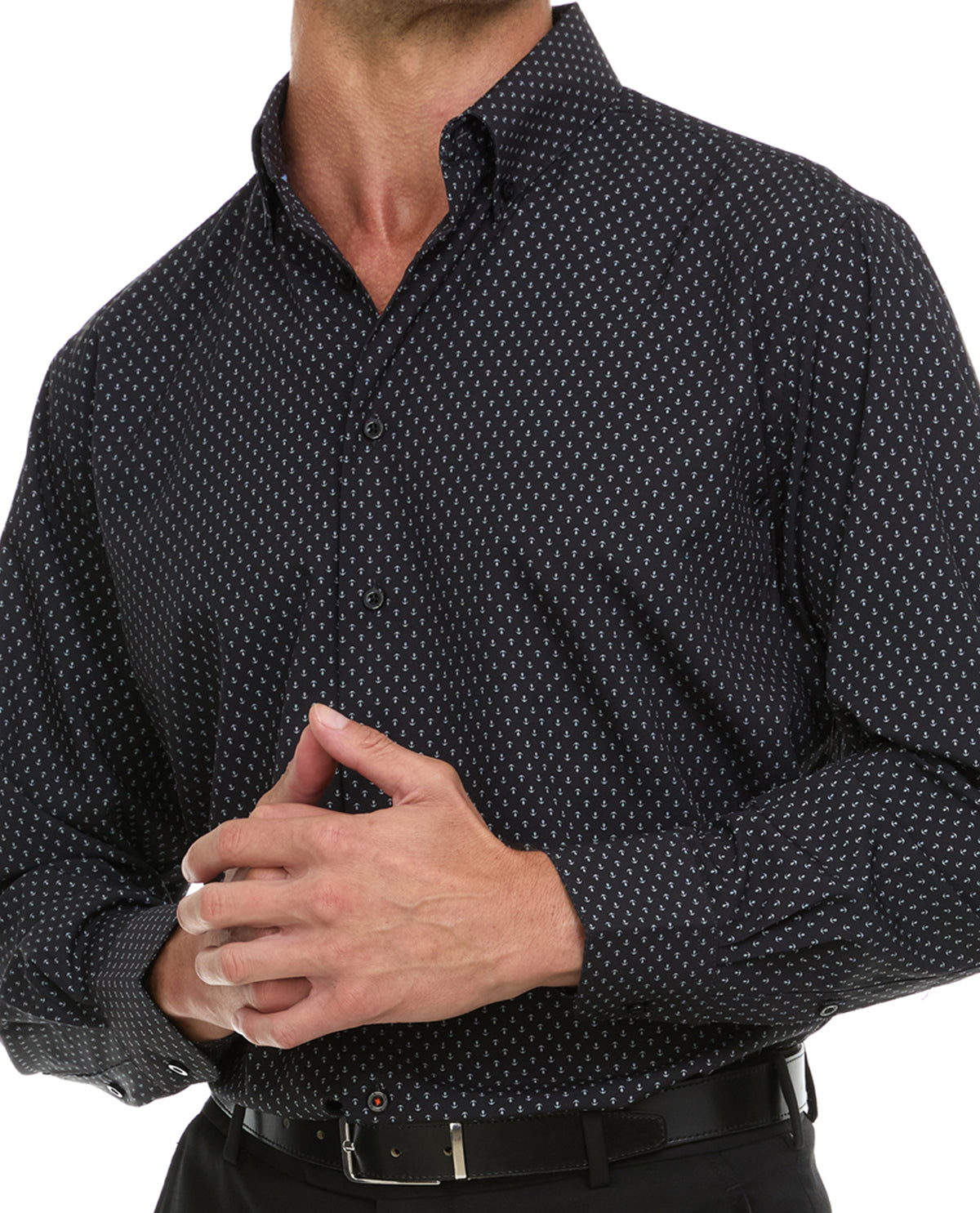 Nautica Men's Black & White Anchor Print Super Shirt