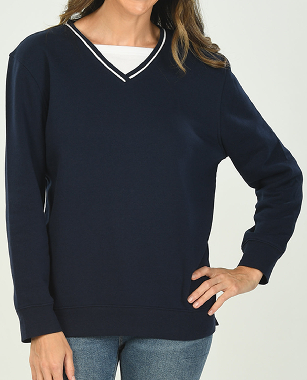 Speculation Missy Basic Fleece V-Neck Top with Insert