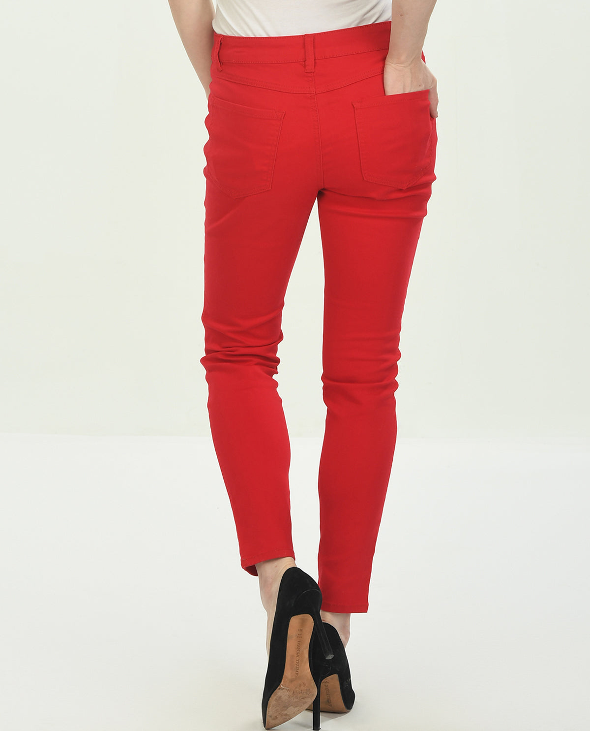 D Jeans Missy Red Sateen Skinny Jean