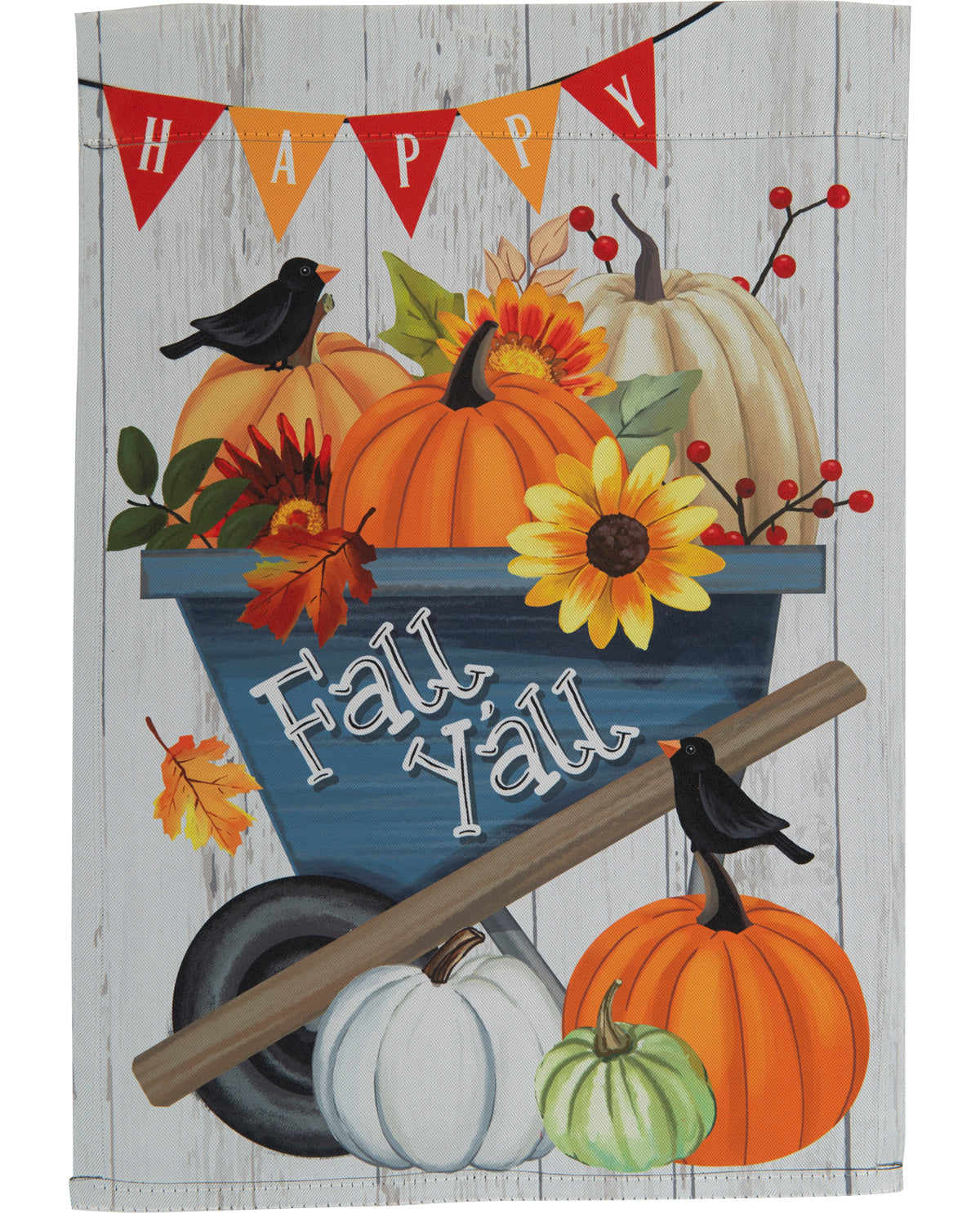 Fall Wagon Garden Suede Flag