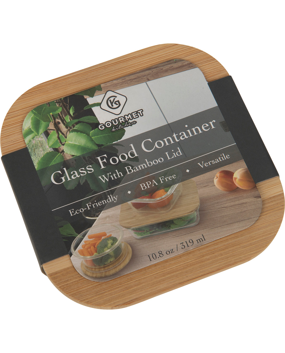 Square Glass Food Storage Container with Bamboo Lid