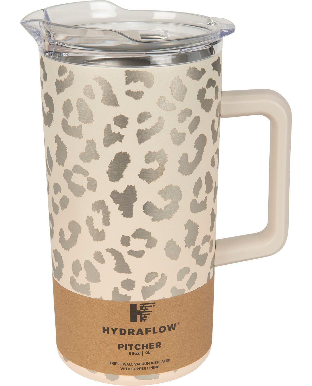 2 Liter Triple Wall Vacuum Insulated Stainless Steel Pitcher - Sand Cheetah