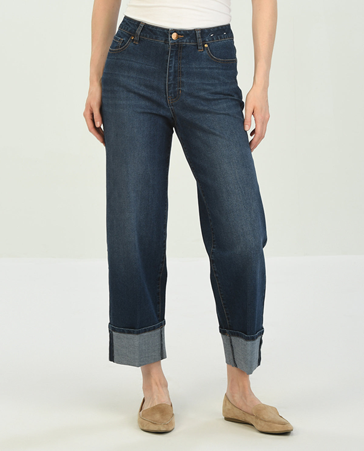 D Jeans Wide Leg Ankle Jean with Cuff