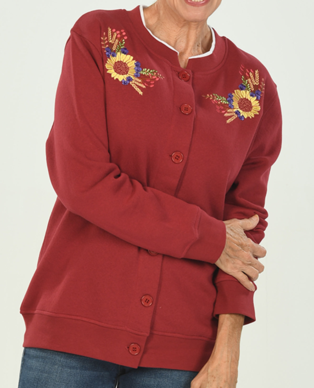 Speculation Missy Embroidered Fleece Cardigan