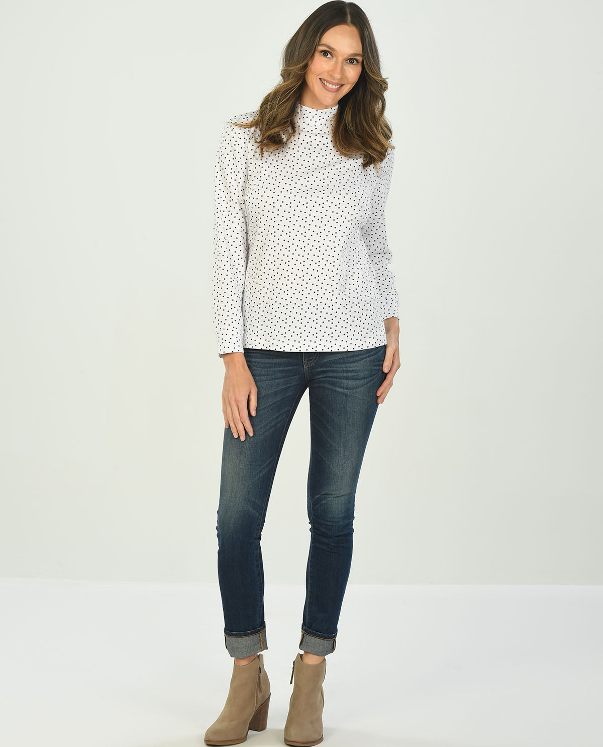 Petite Assorted Printed Mock Neck Tops