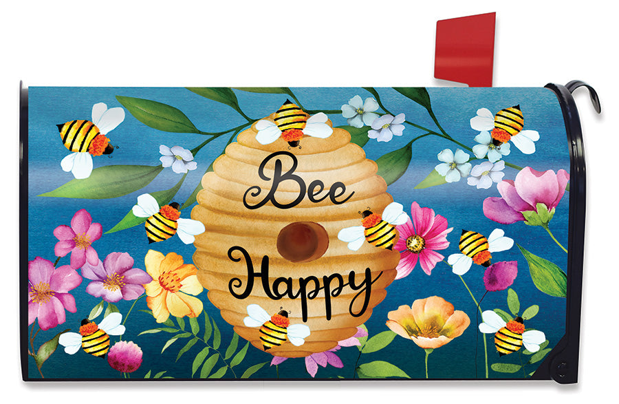 Happy Beehive Mailbox Cover
