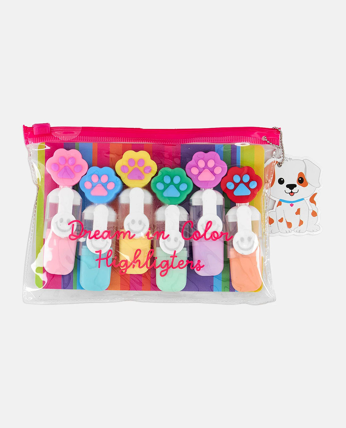 Happy Brights Paw Print Mini Highlighters