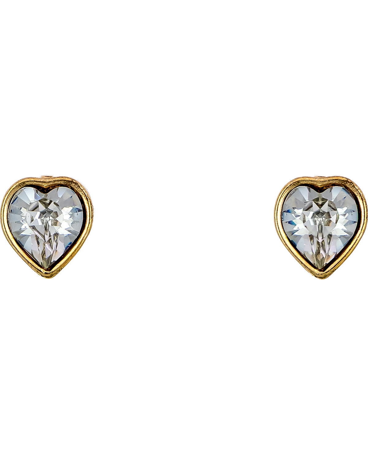 Studio By Dauplaise Gold Crystal Heart Stone Earrings