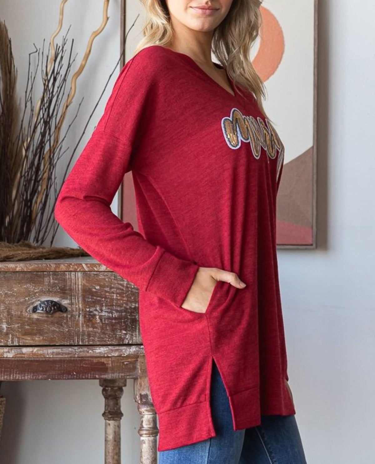 Merry V-Neck Tunic Top