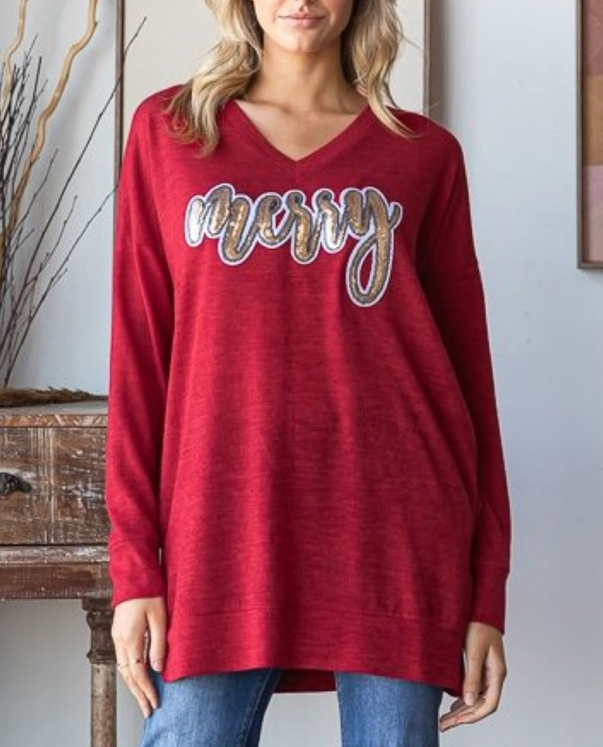 Merry V-Neck Tunic Top