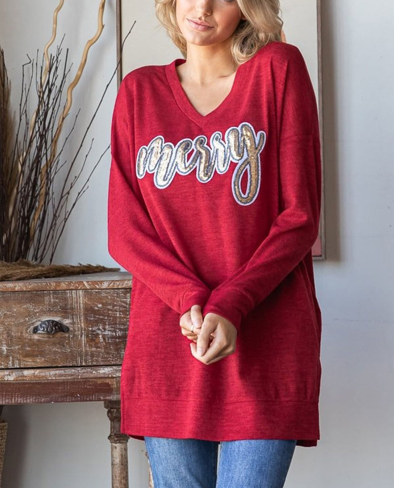 Merry V-Neck Tunic Top