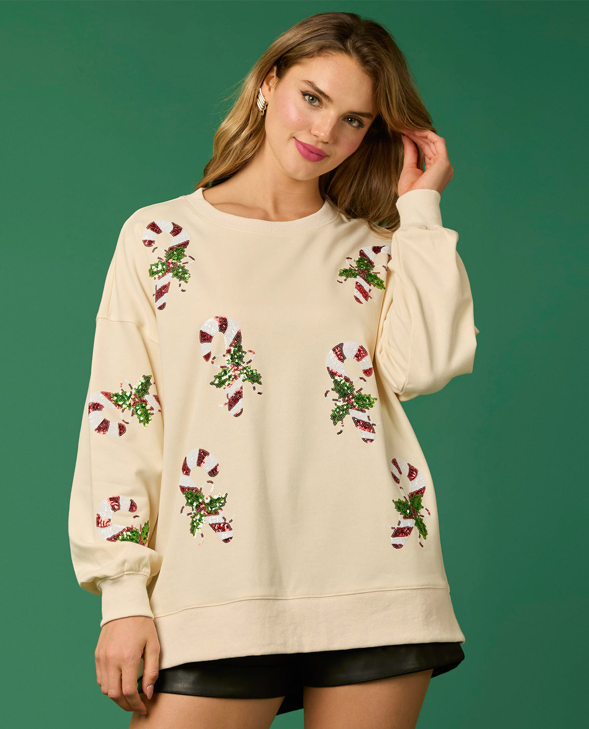Fantastic Fawn Candy Cane Top