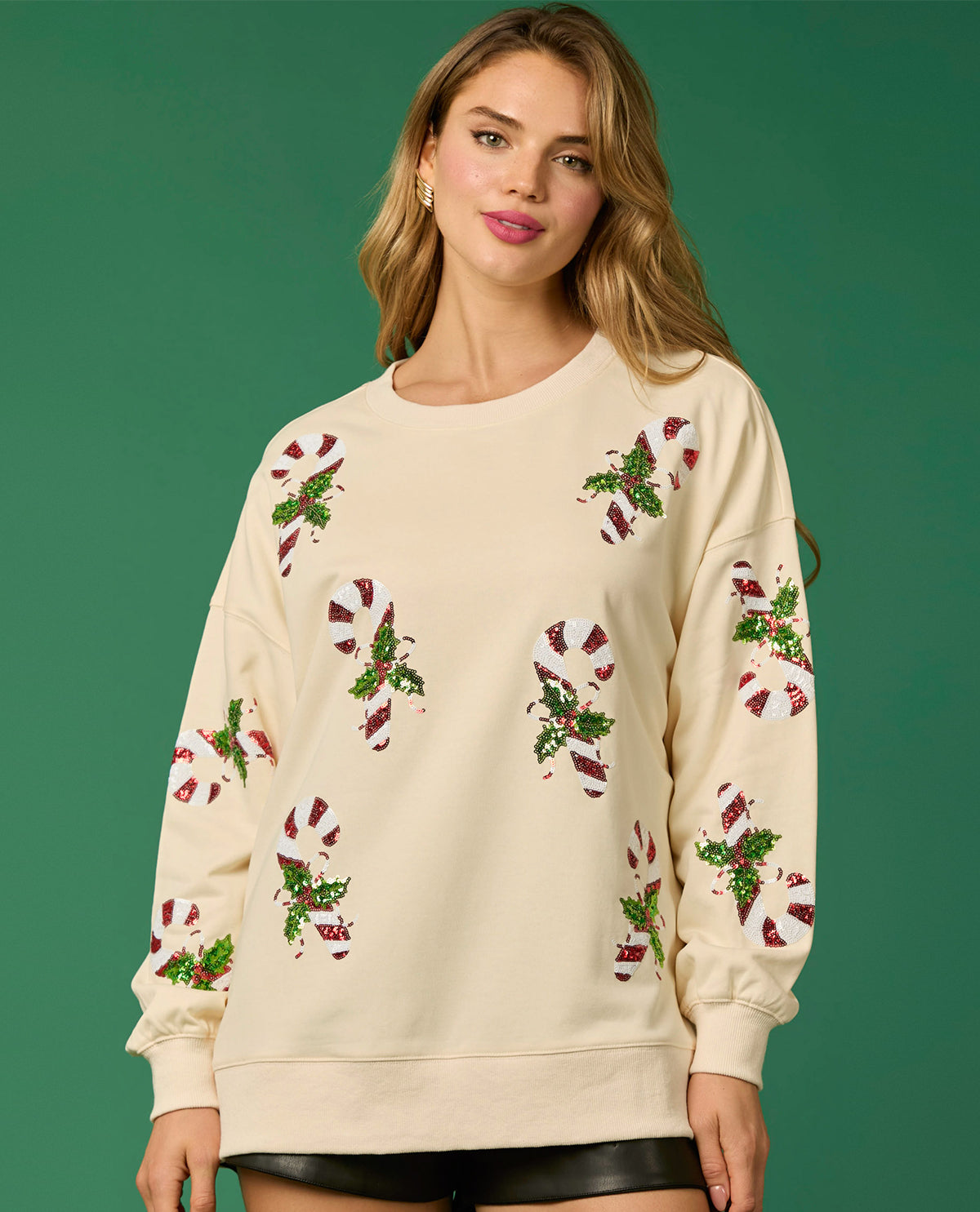 Fantastic Fawn Candy Cane Top