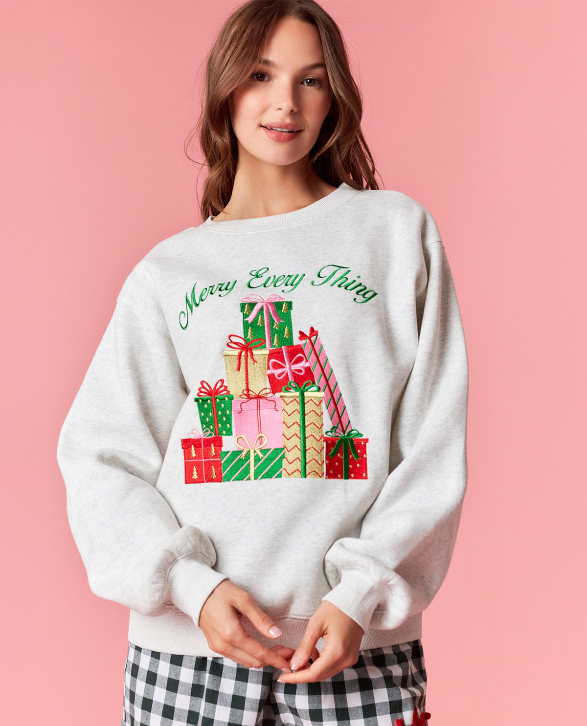 Peach Love Sweatshirt with Presents
