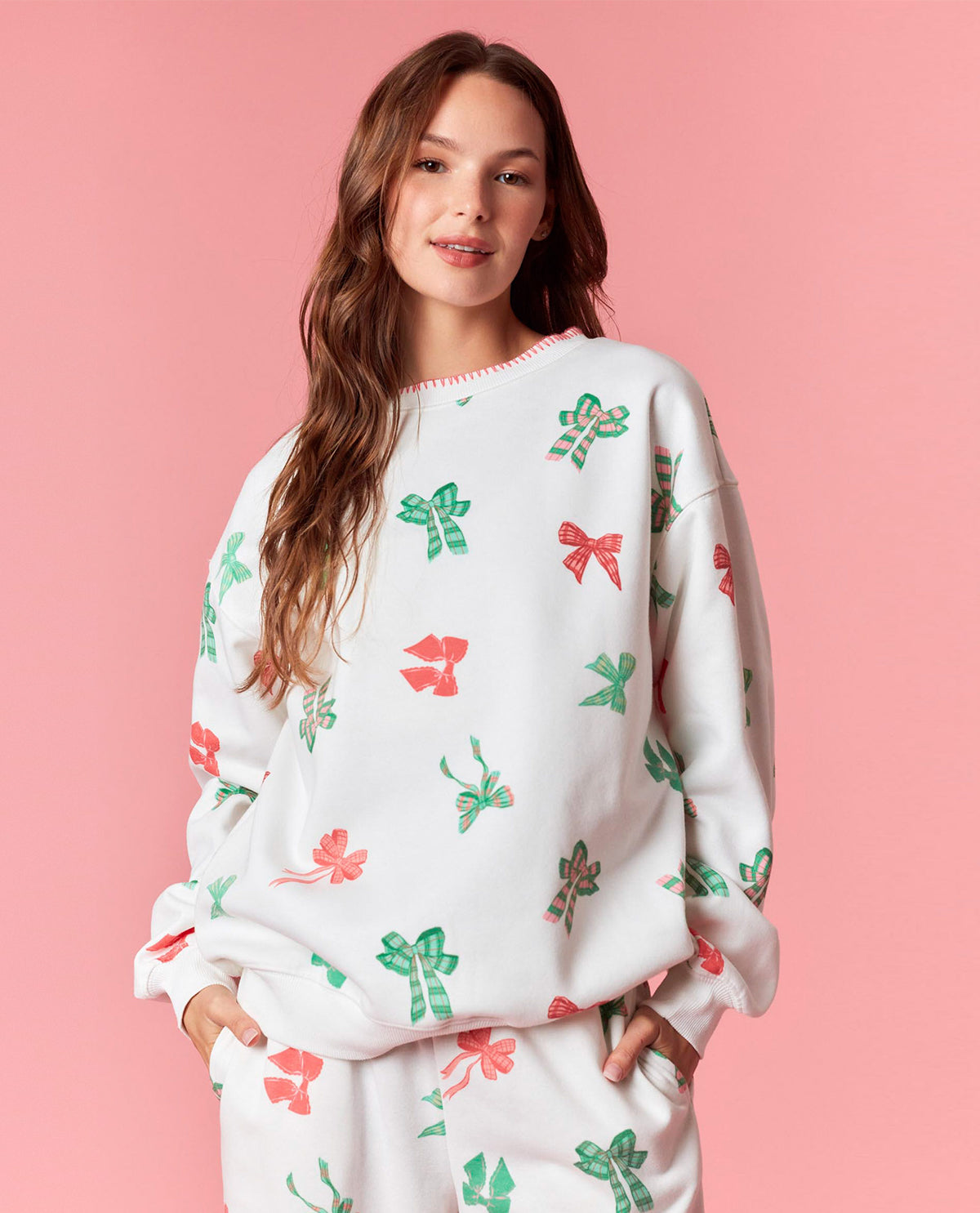 Peach Love Sweatshirt with Bows
