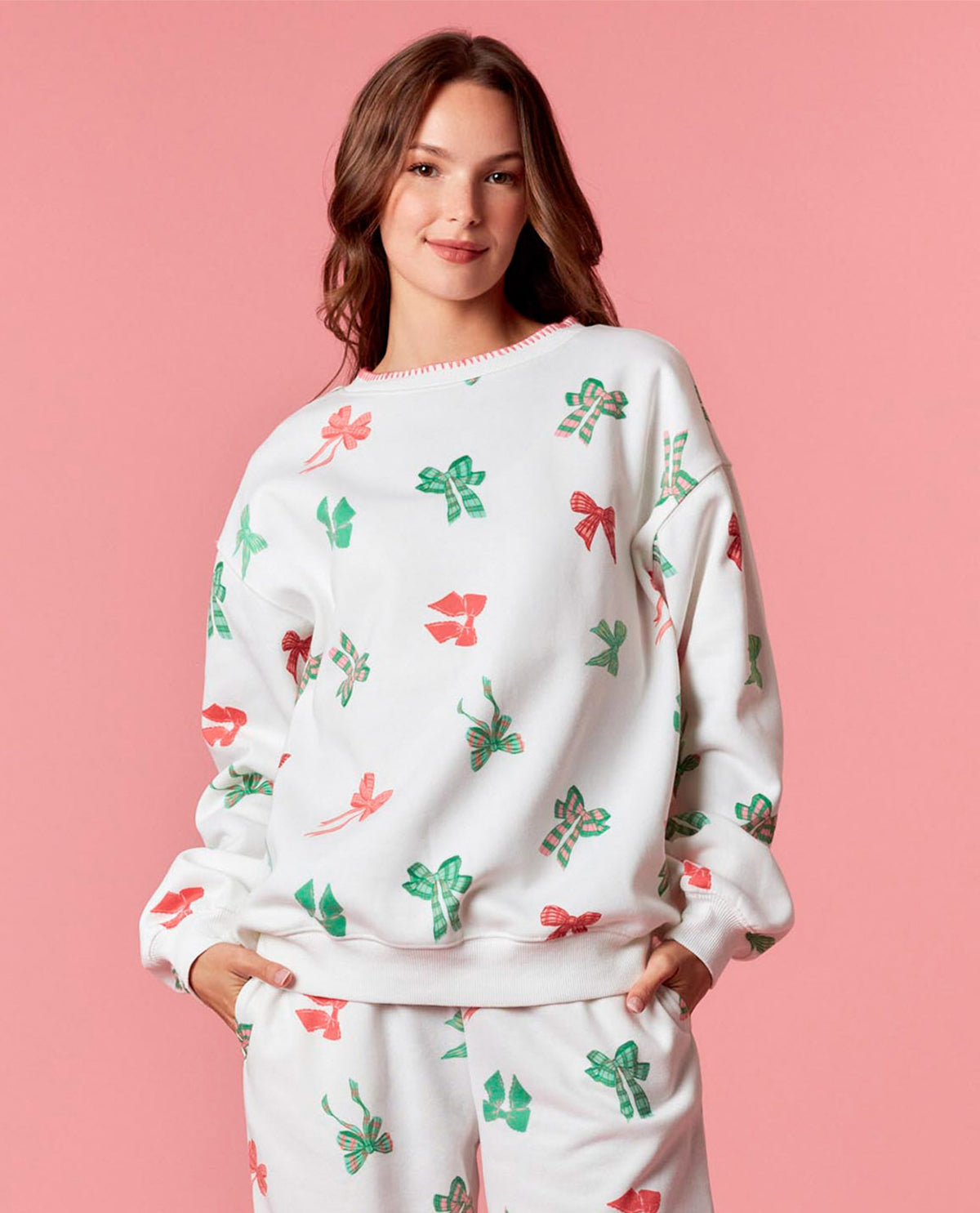 Peach Love Sweatshirt with Bows