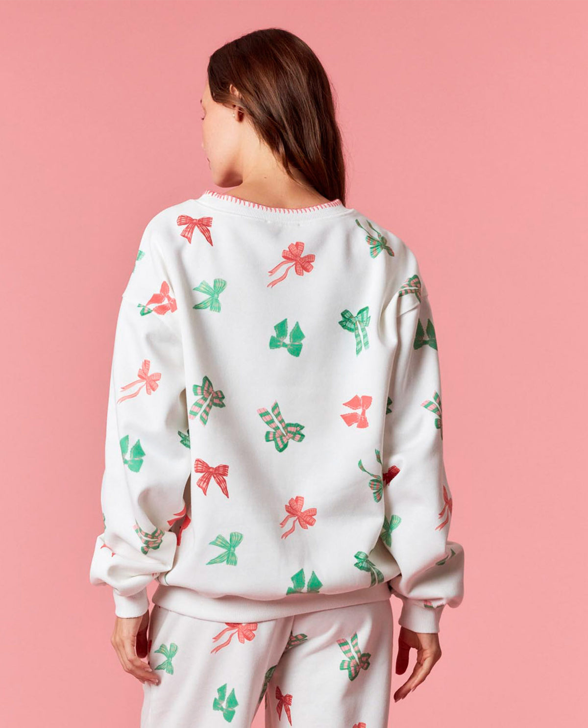 Peach Love Sweatshirt with Bows