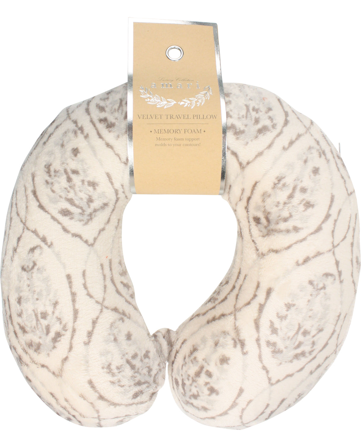 Amari Printed Velvet Memory Foam Neck Pillow