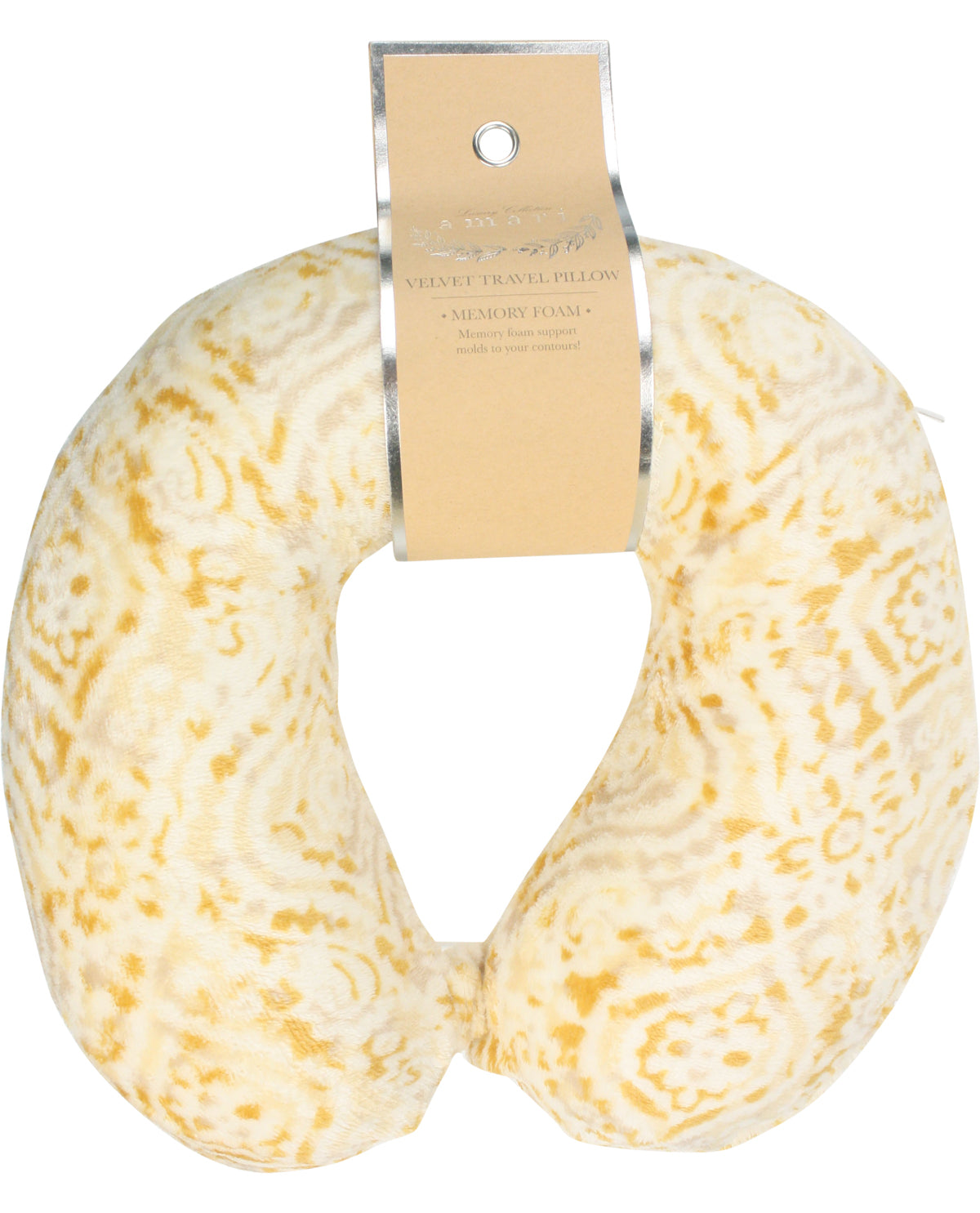 Amari Printed Velvet Memory Foam Neck Pillow Hamrick s Shop