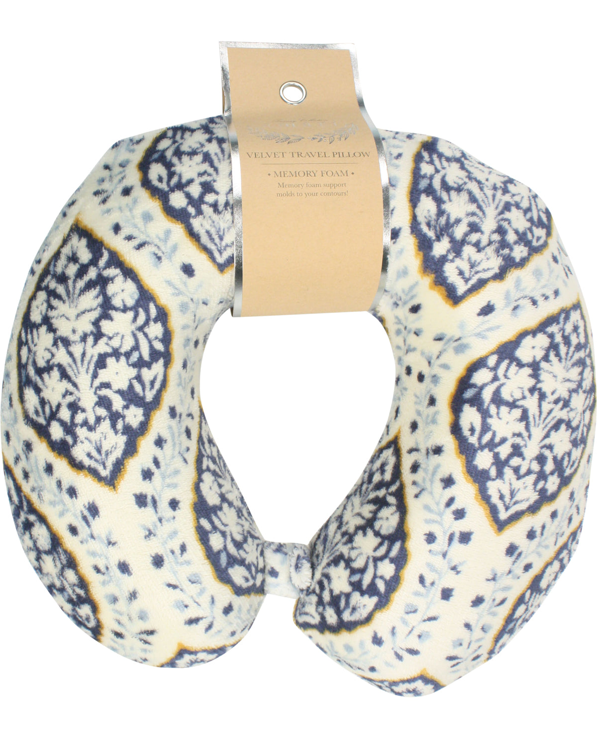 Amari Printed Velvet Memory Foam Neck Pillow