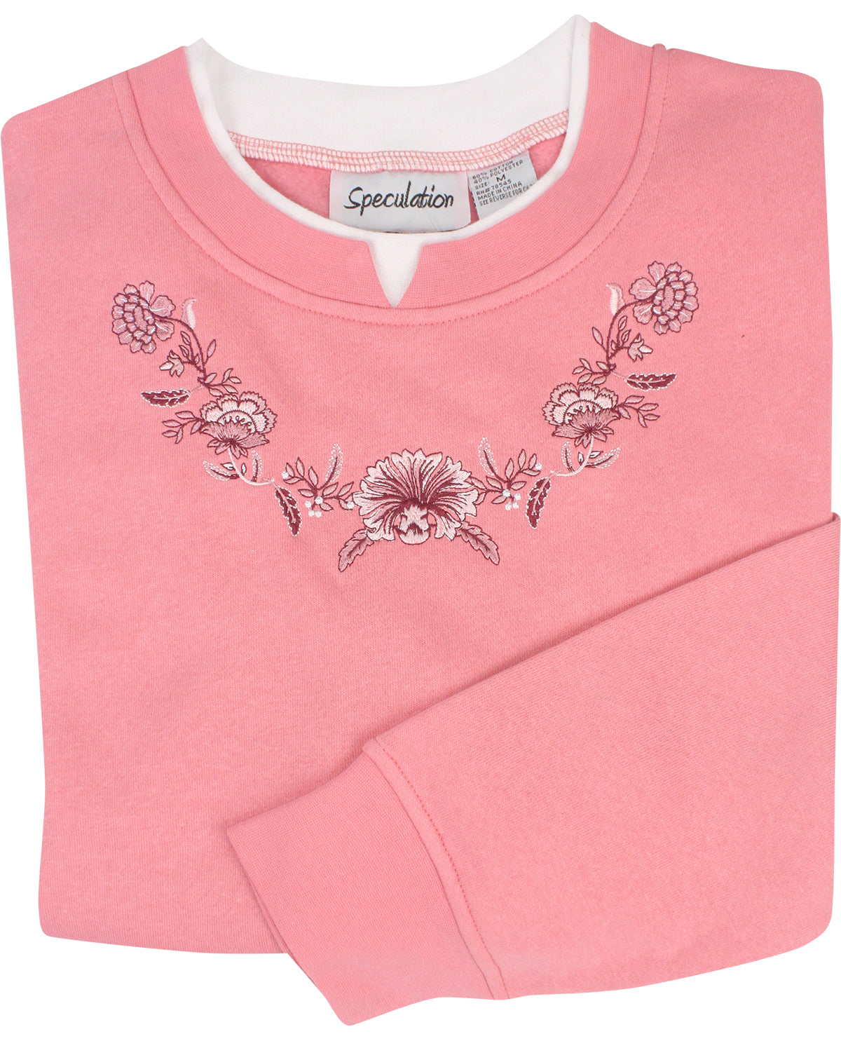 Speculation Petite Embroidered Fashion Fleece Pullover