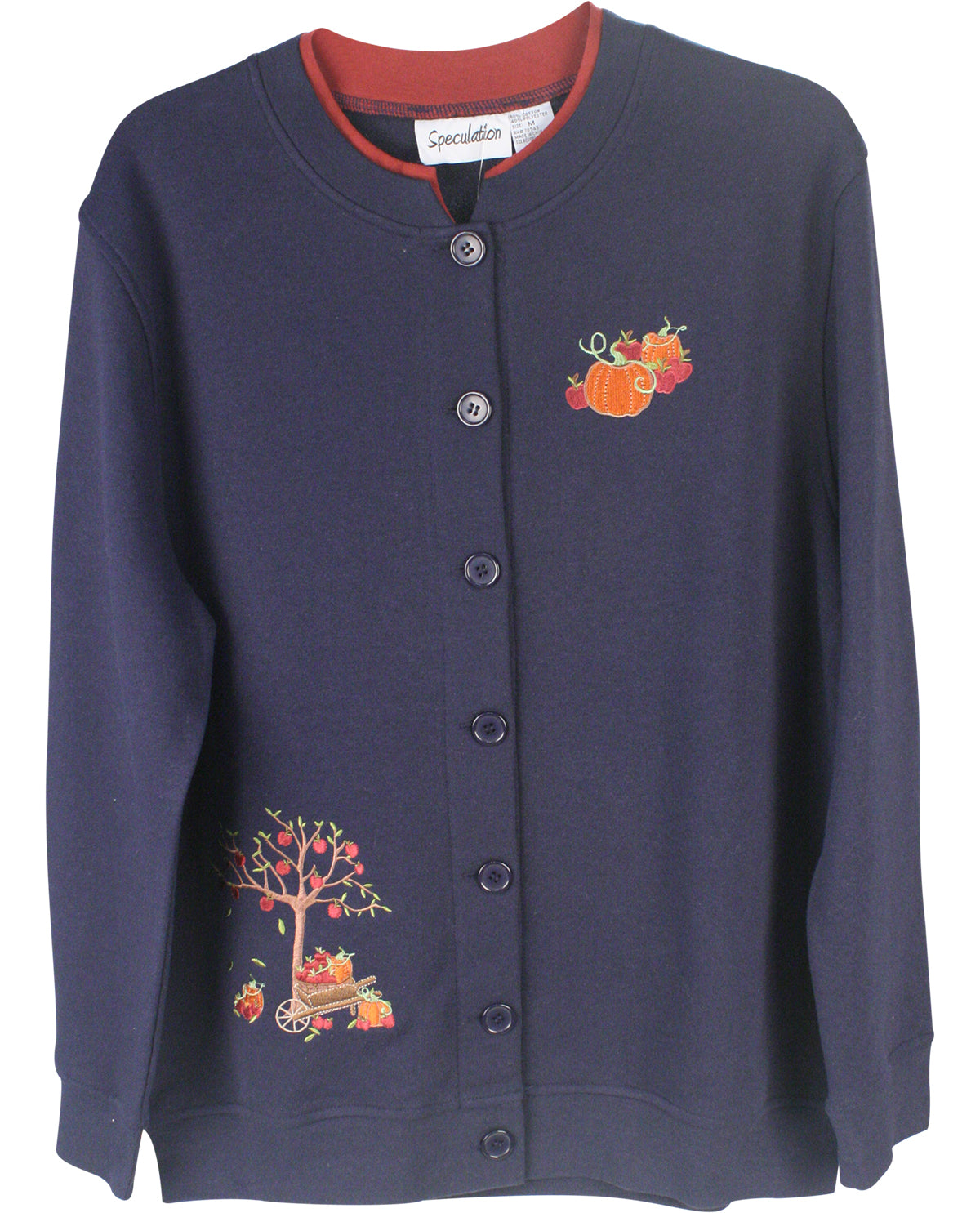 Speculation Petite Embroidered Fleece Cardigan