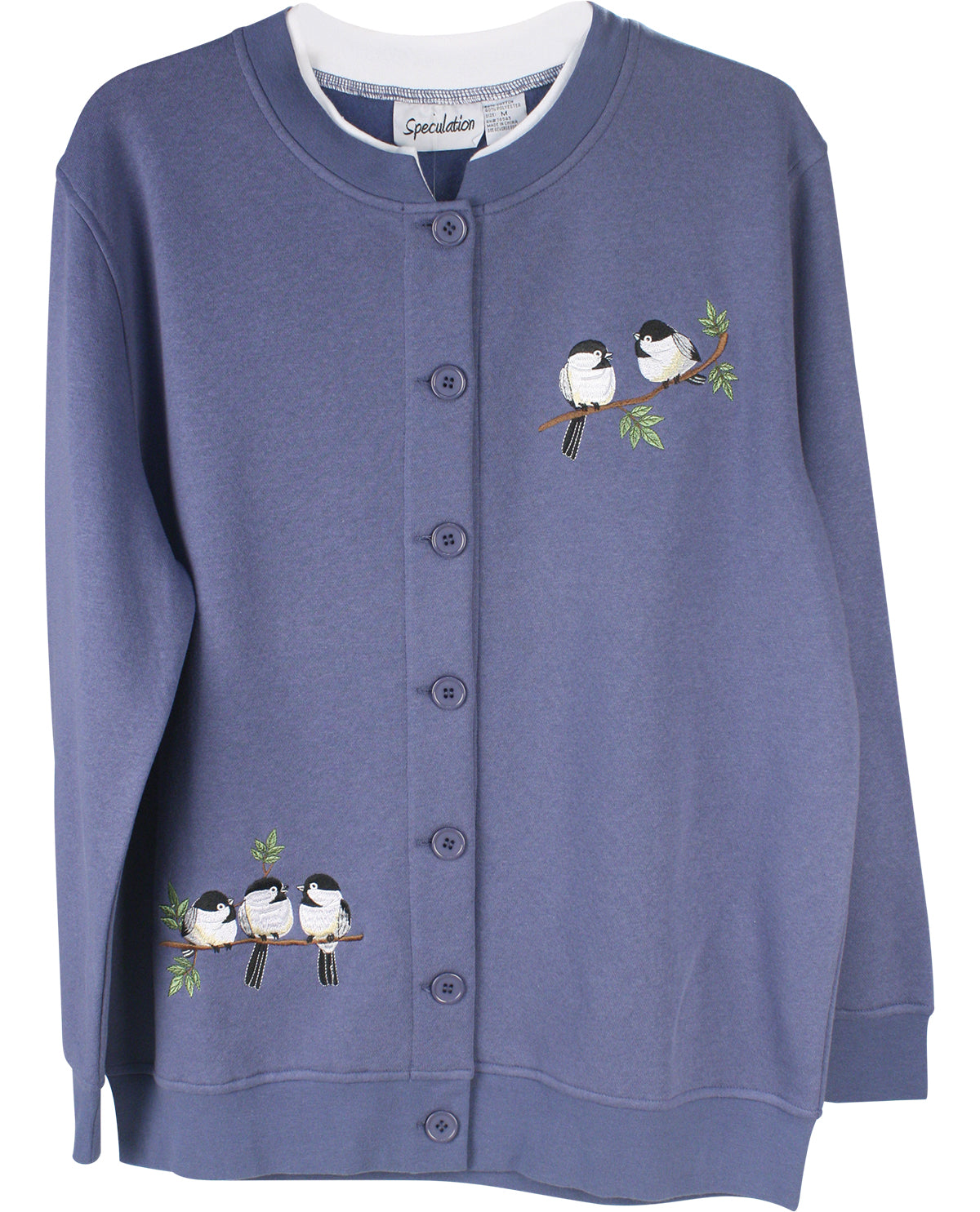 Speculation Petite Embroidered Fleece Cardigan