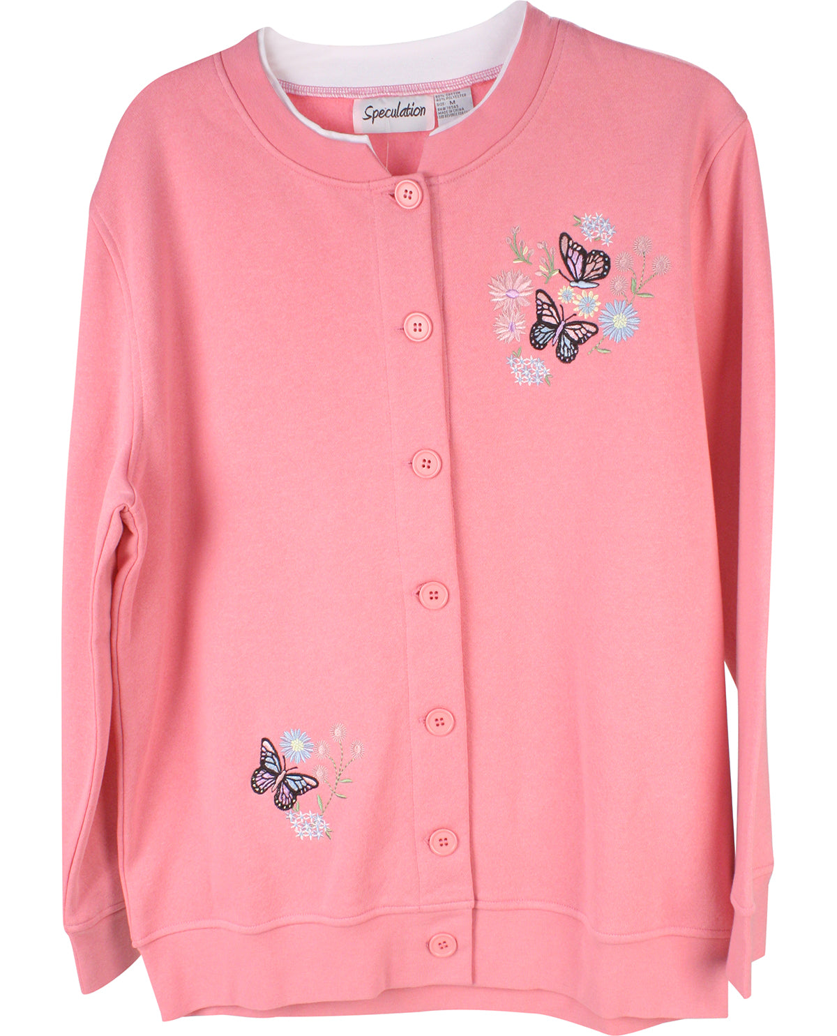 Speculation Petite Embroidered Fleece Cardigan