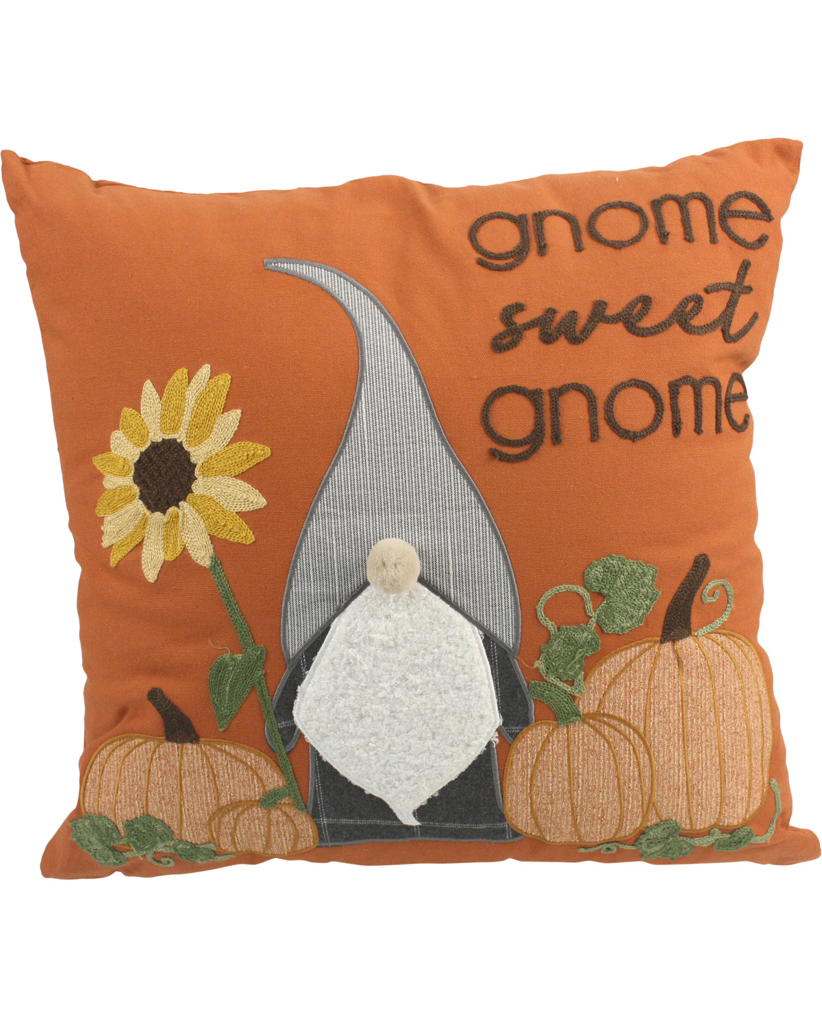 Gnome Sweet Gnome Embroidered Pillow