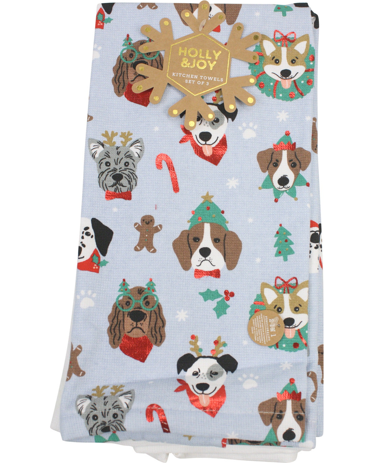 Holiday Dogs Kitchen Towels - 3 Pack