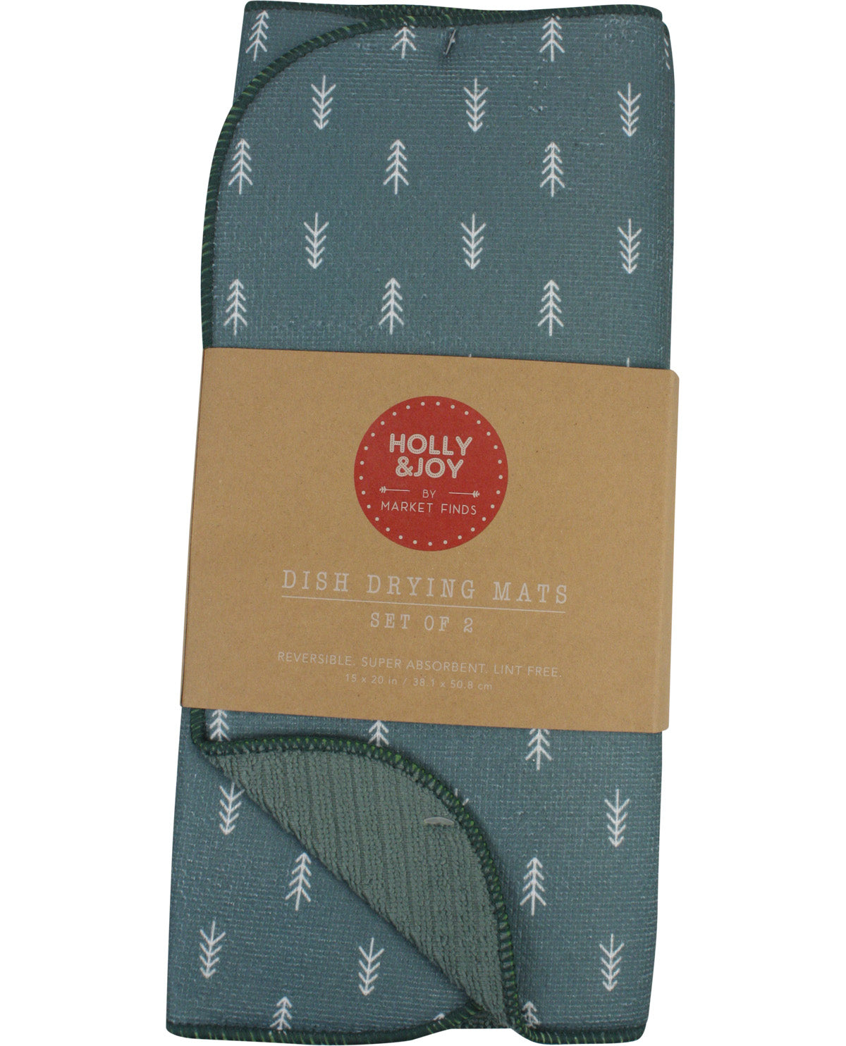 Holiday Trees Kitchen Drying Mats - Two Pack