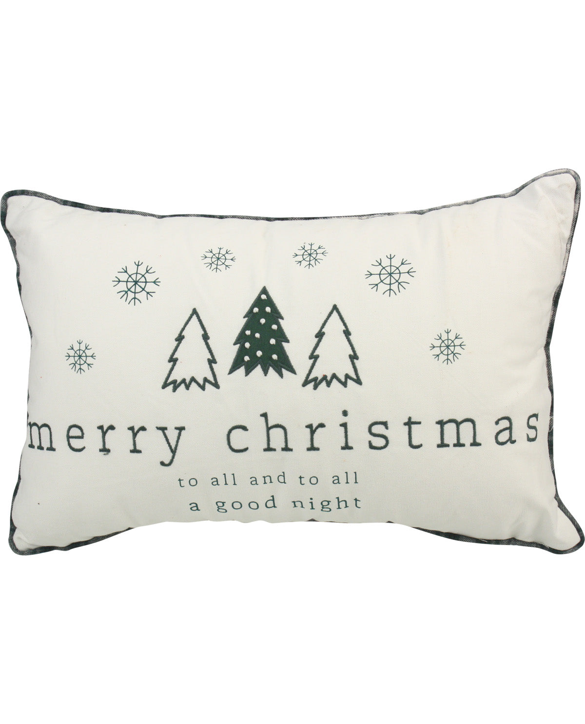 Merry Christmas To All Green Plaid Decorative Pillow