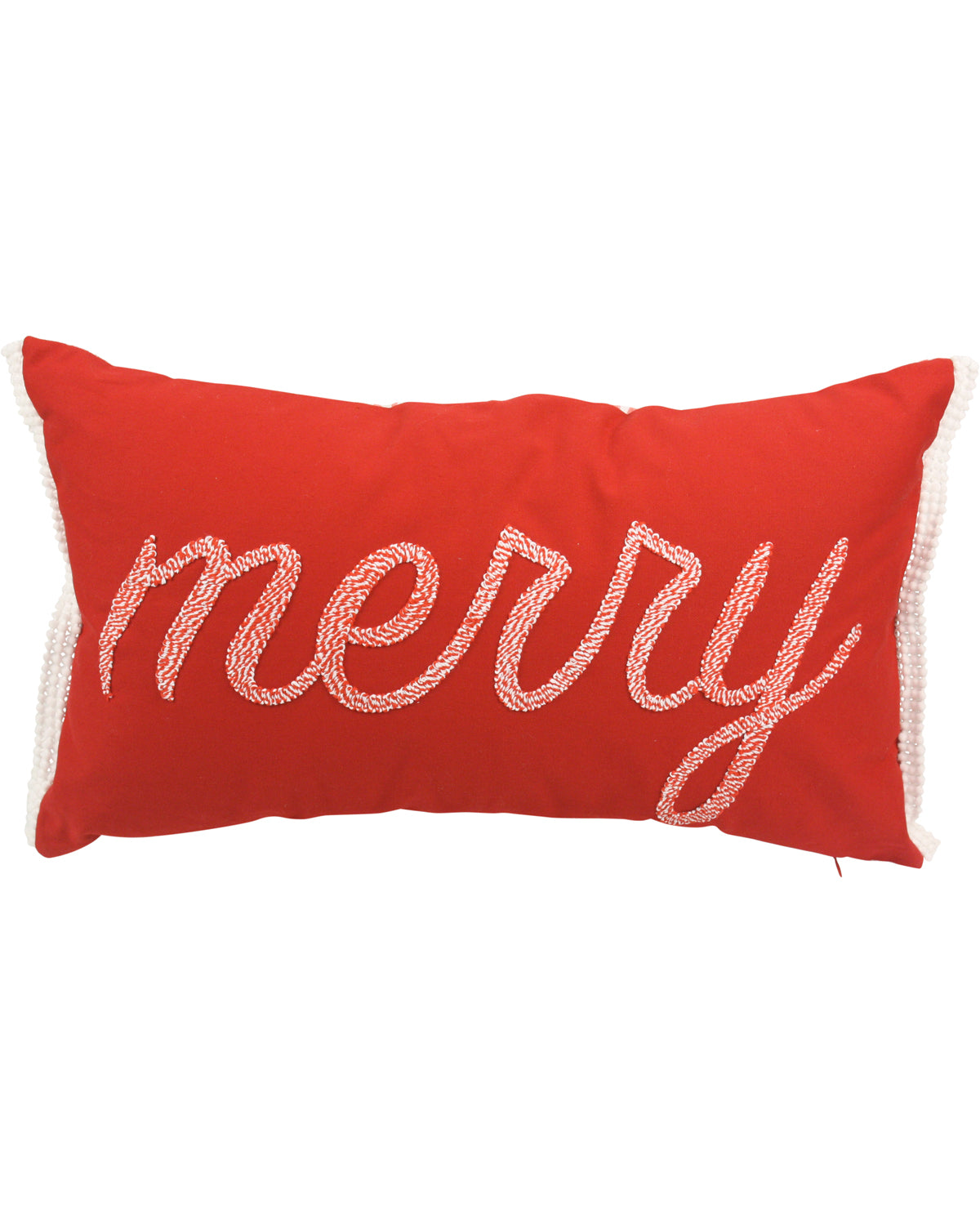 Merry Twisted Yarn Red Decorative Holiday Pillow