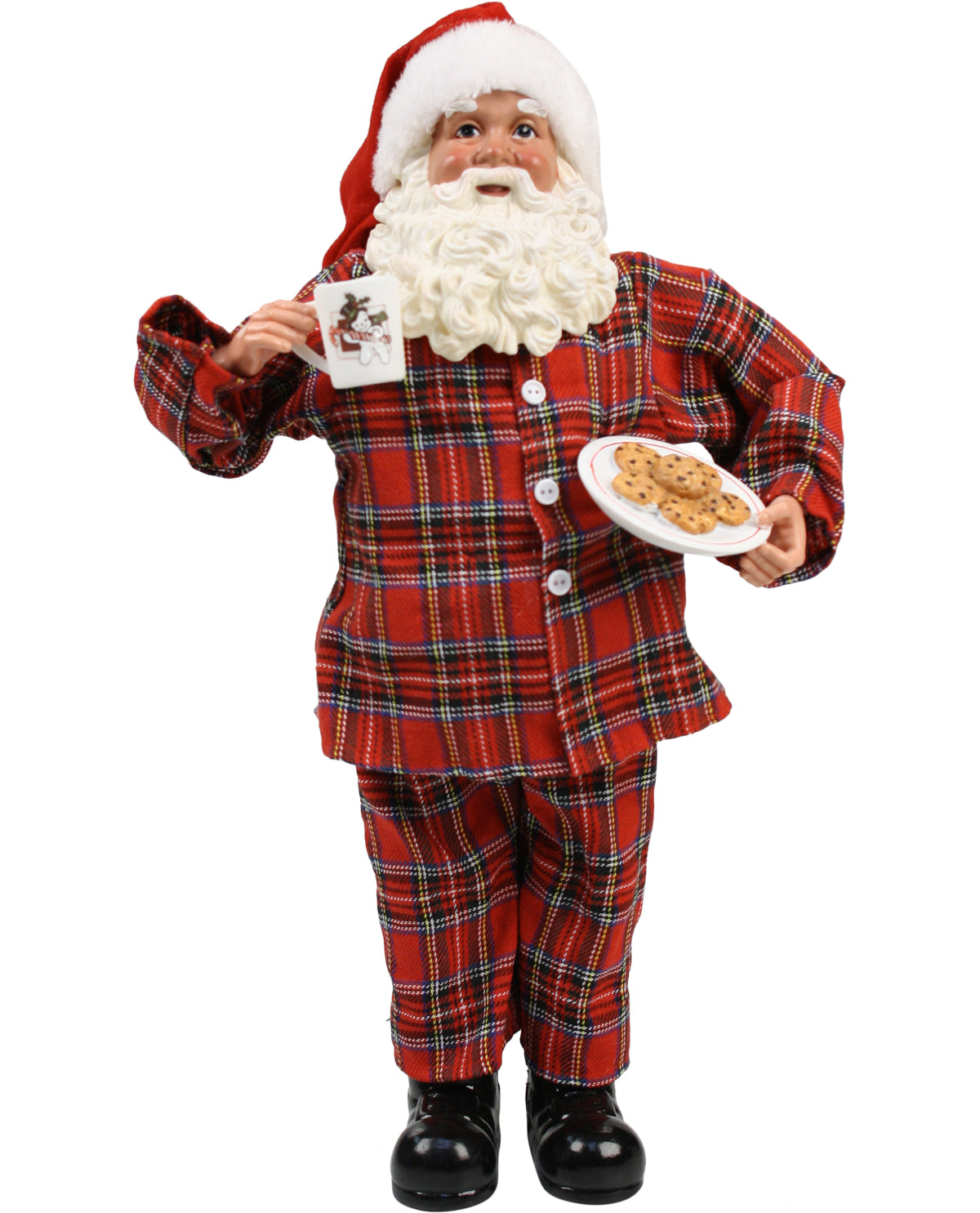 Christmas Santa Figure with Milk & Cookies Holiday Decoration