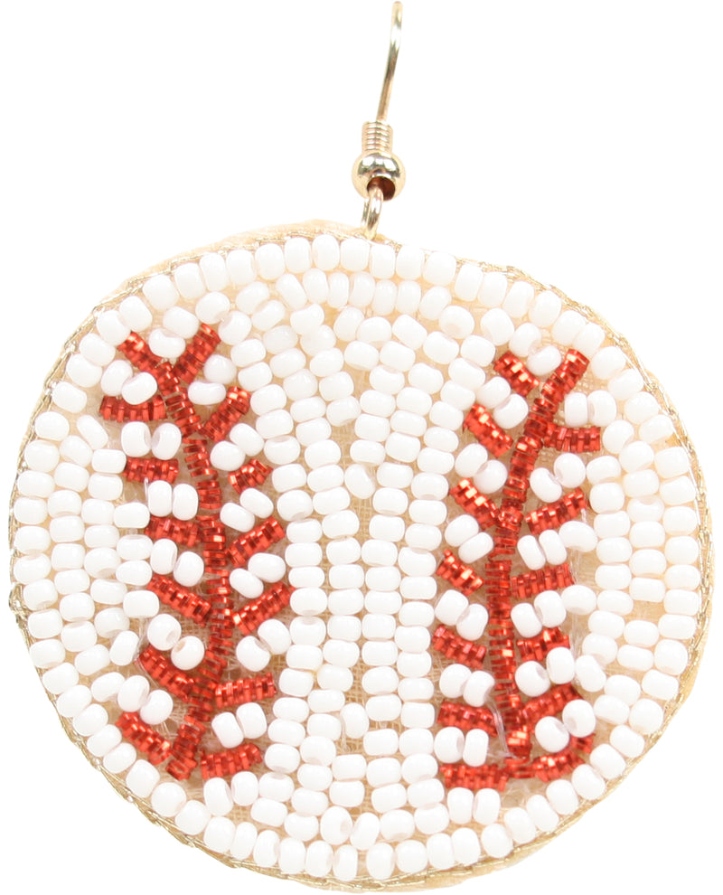 Baseball Beaded Earrings