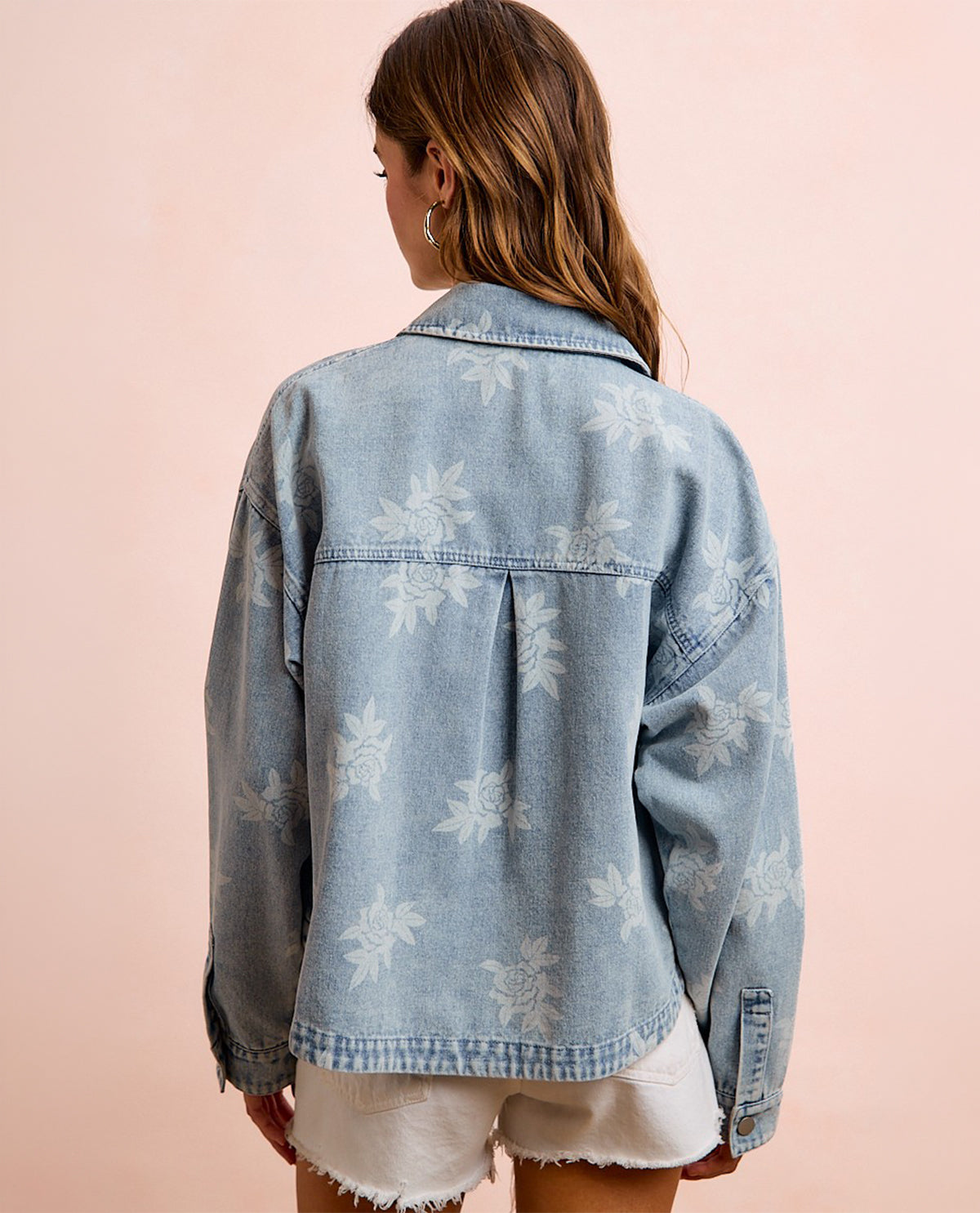 Bibi Rose Print Denim Jacket